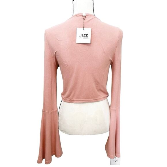 NWT Jack by BB Dakota Leia Pink Bell Sleeve V-Neck Crop Top Size M - Picture 3 of 5